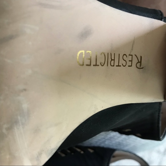 Black Lace Up Open Toe Bootie - Picture 2 of 3